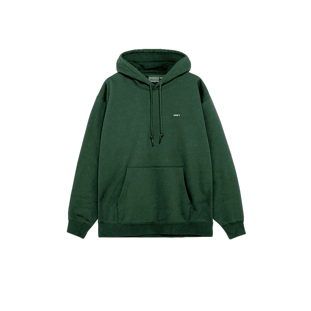 Green hoodie with a brand logo on a white background