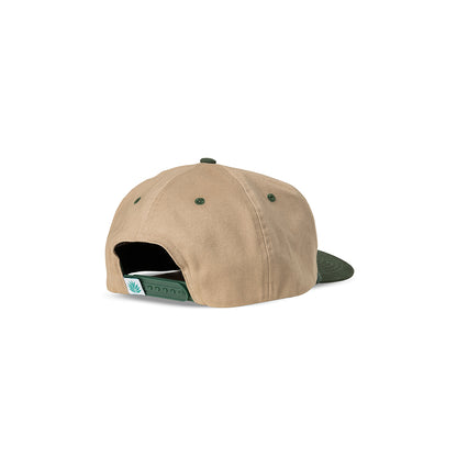Beige and green cap on a white background