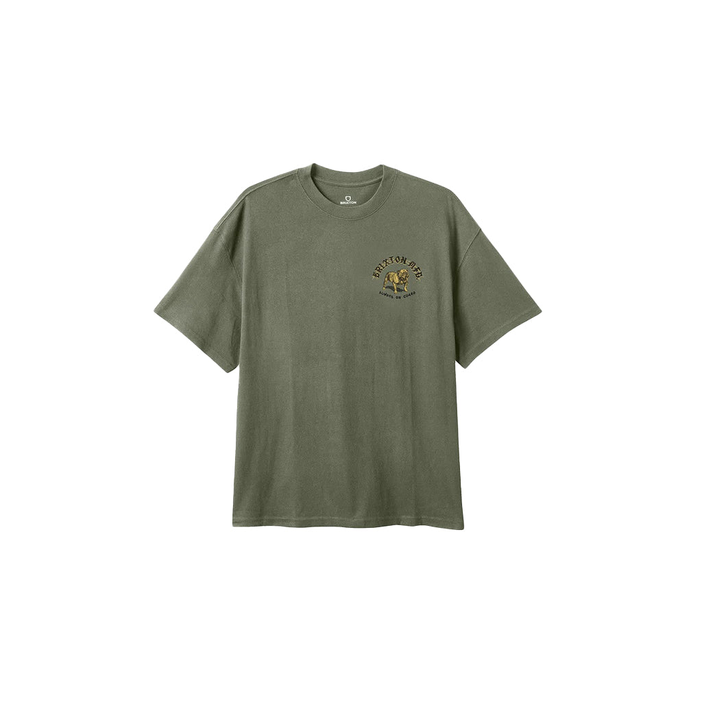 Green t-shirt with a logo on a white background