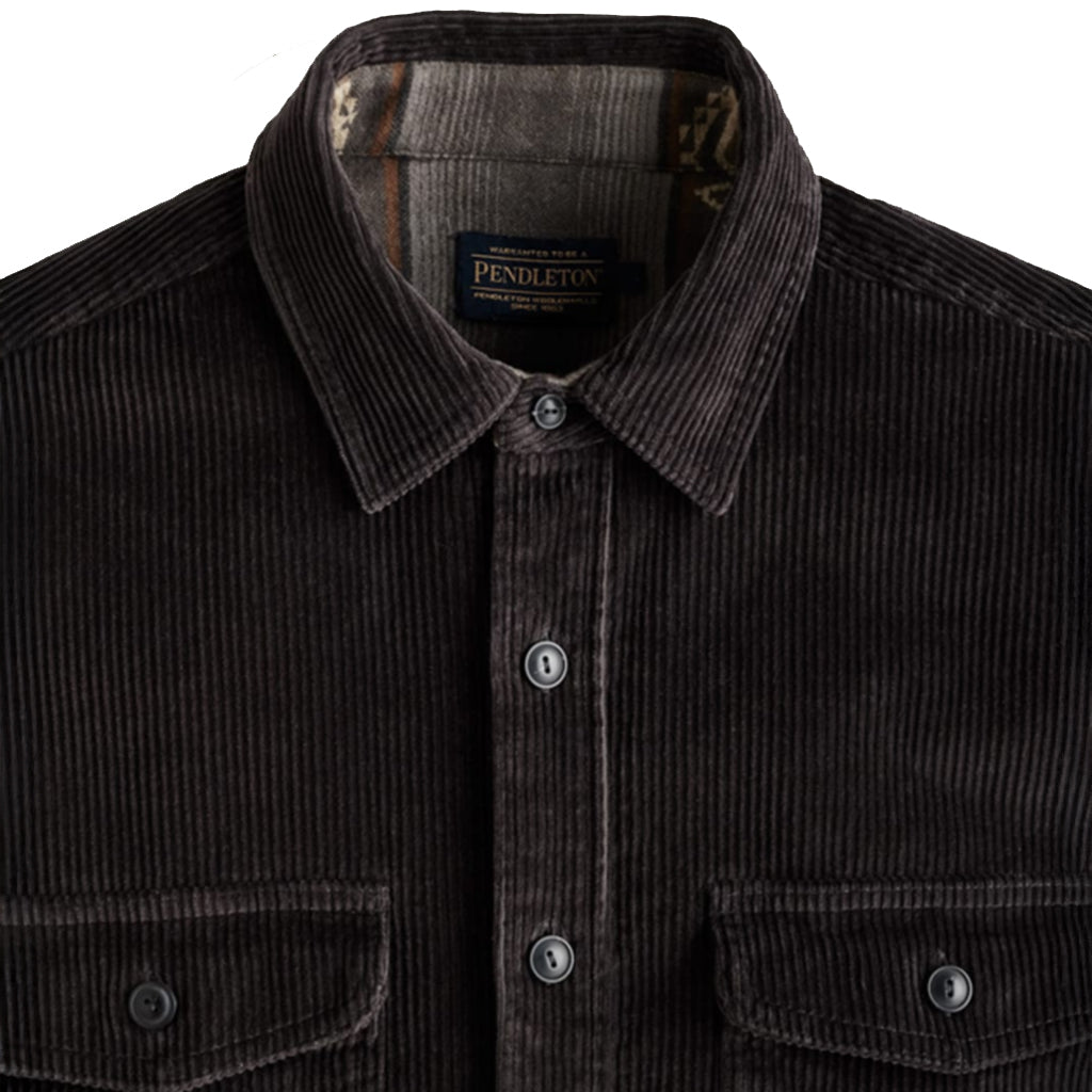 Pendleton | Belmont Corduroy Overshirt Charcoal | Board Shirt