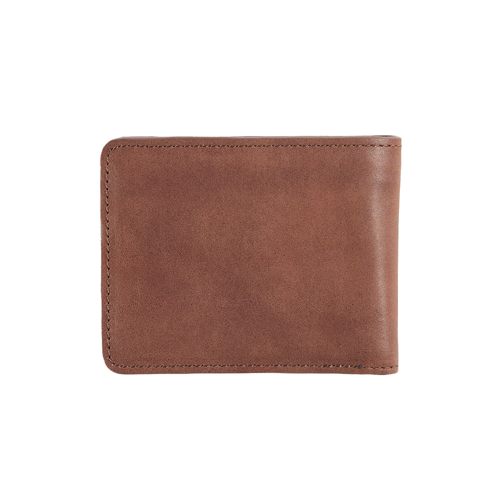 Brown leather wallet on a white background