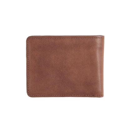 Brown leather wallet on a white background