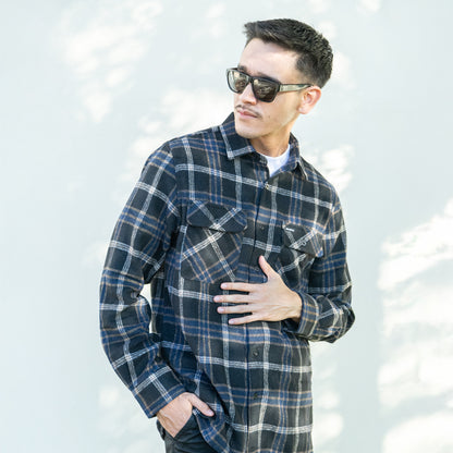 Birch Flannel Black Navy Plaid