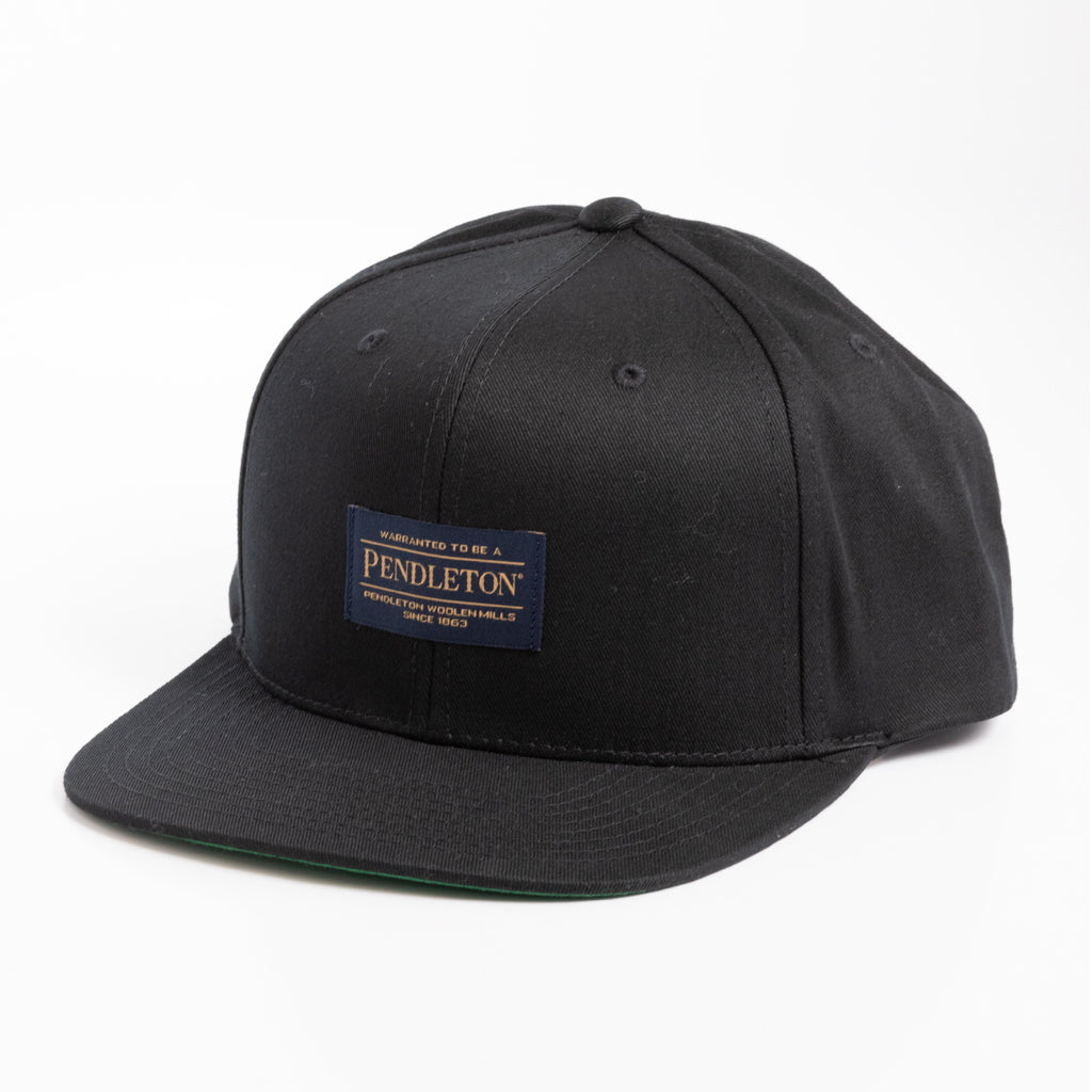 Logo Flat Brim Hat Black