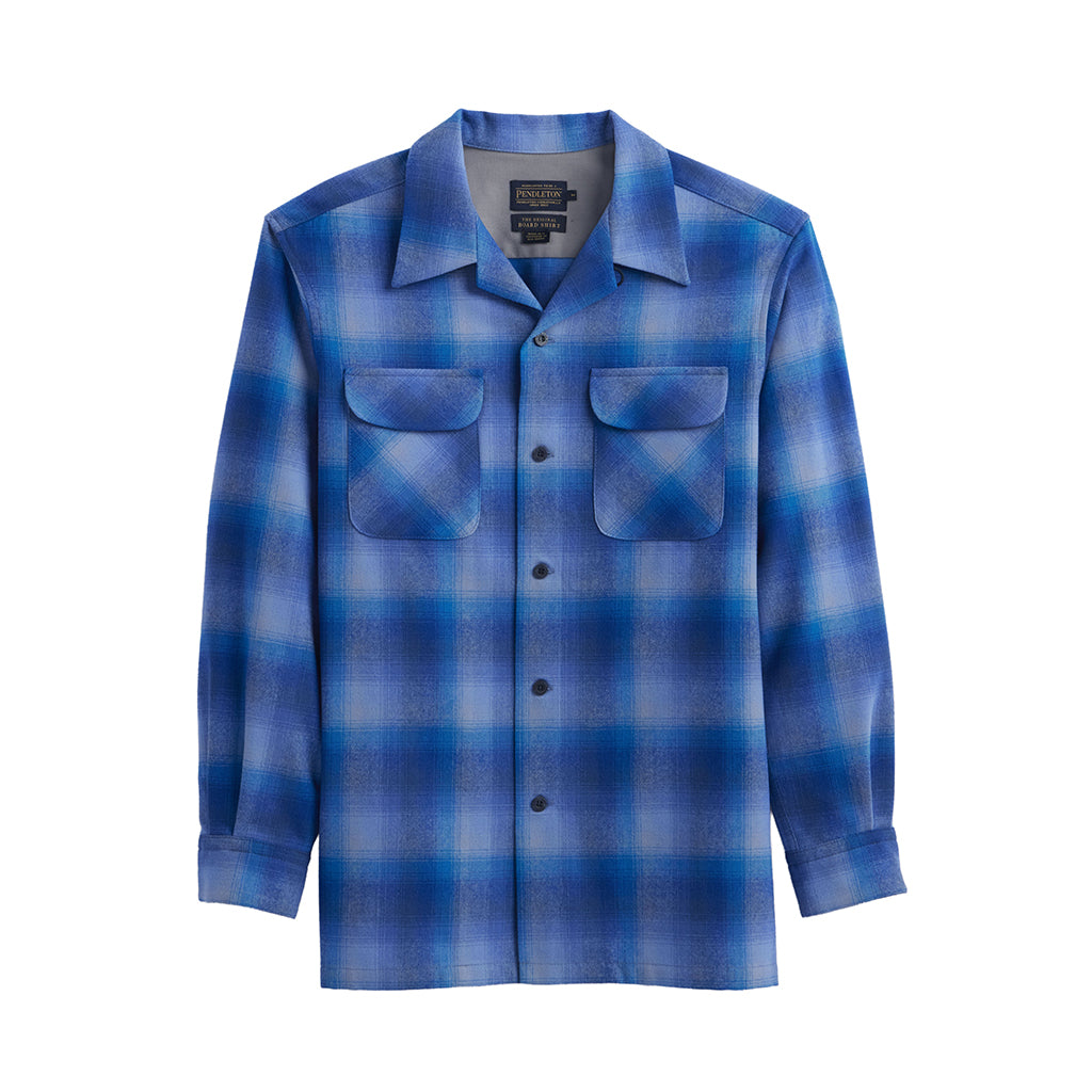 Blue plaid shirt on a white background