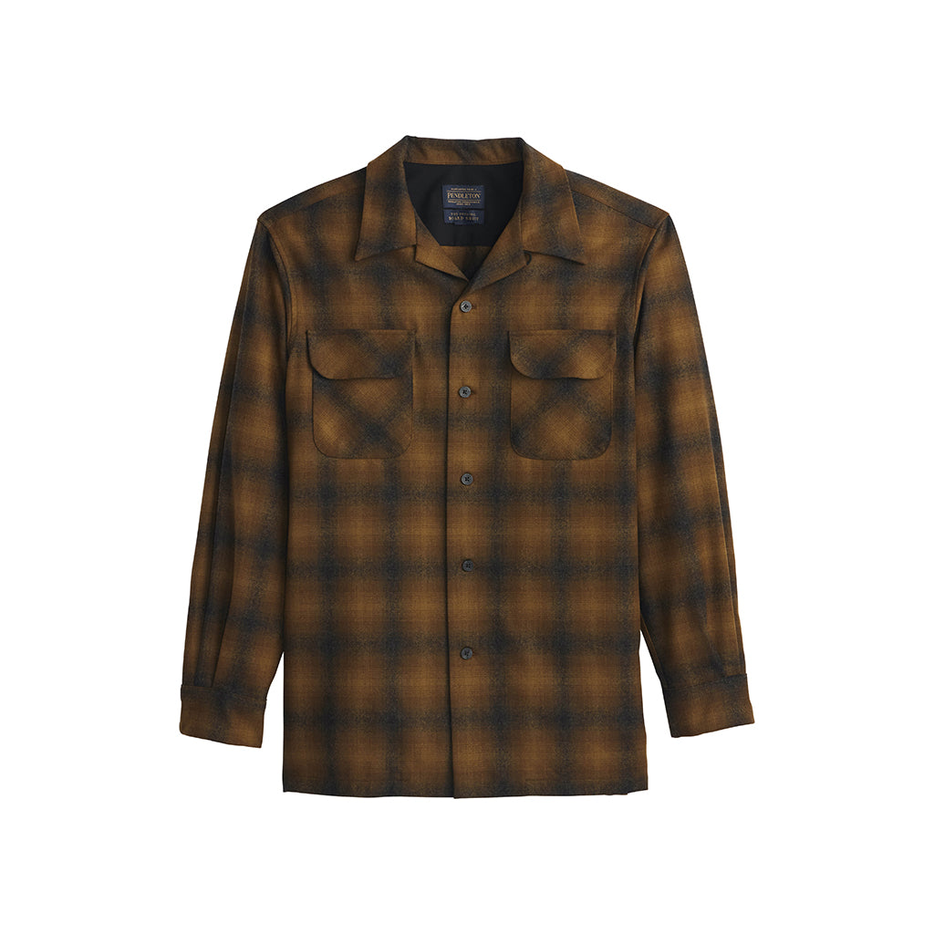 Brown plaid shirt on a white background