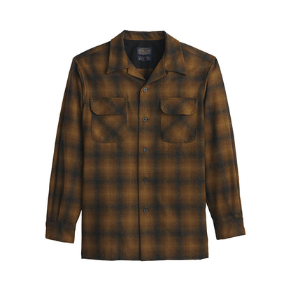 Brown plaid shirt on a white background
