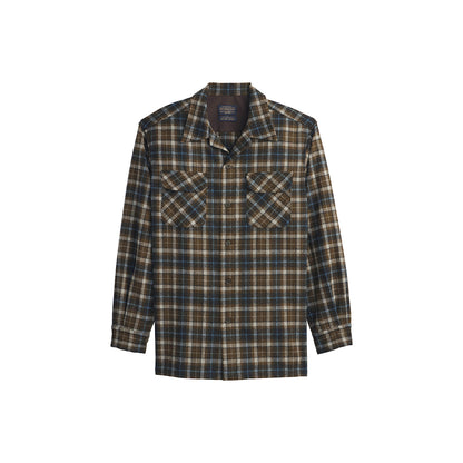 Brown and Blue Plaid shirt on a white background