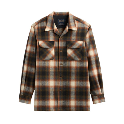Plaid shirt with long sleeves on a white background