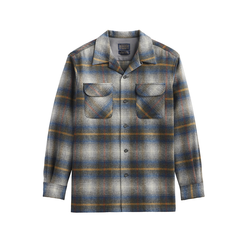 Plaid shirt with button details on a white background