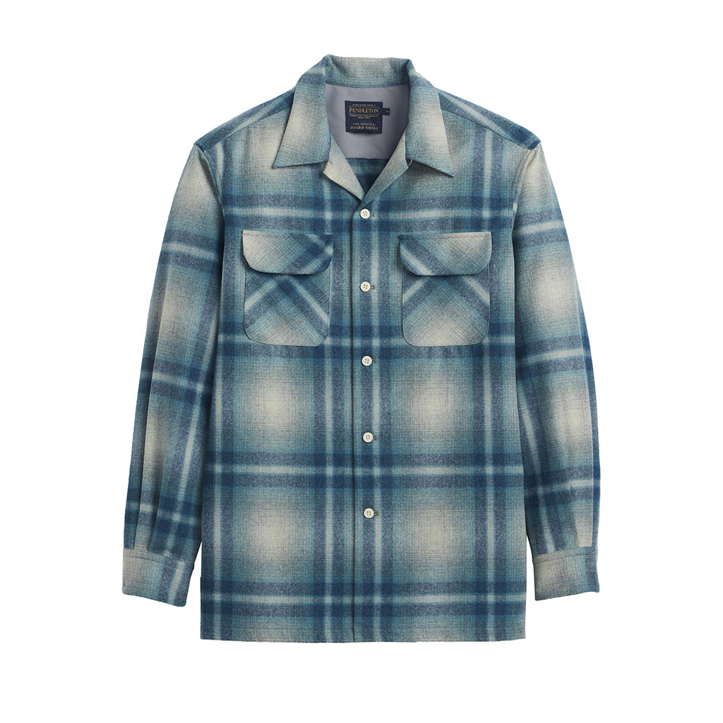 Blue plaid shirt on a white background