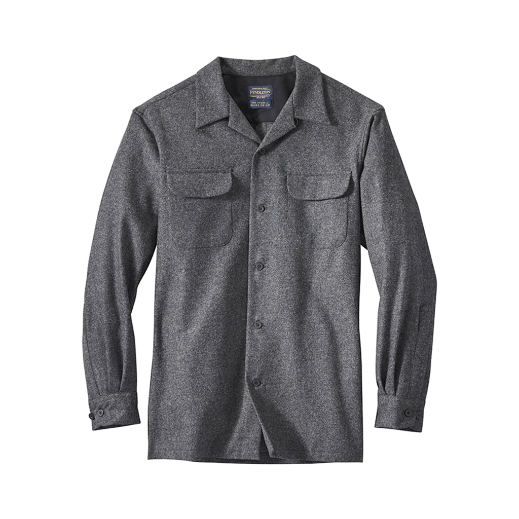 Solid grey Pendleton Board Shirt on a white background