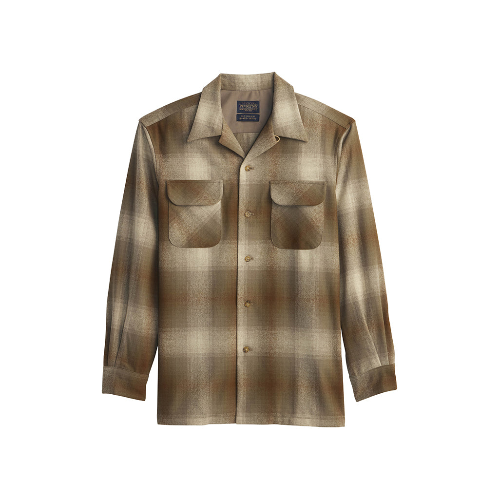 Plaid shirt with two chest pockets on a white background