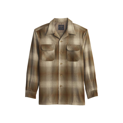 Plaid shirt with two chest pockets on a white background