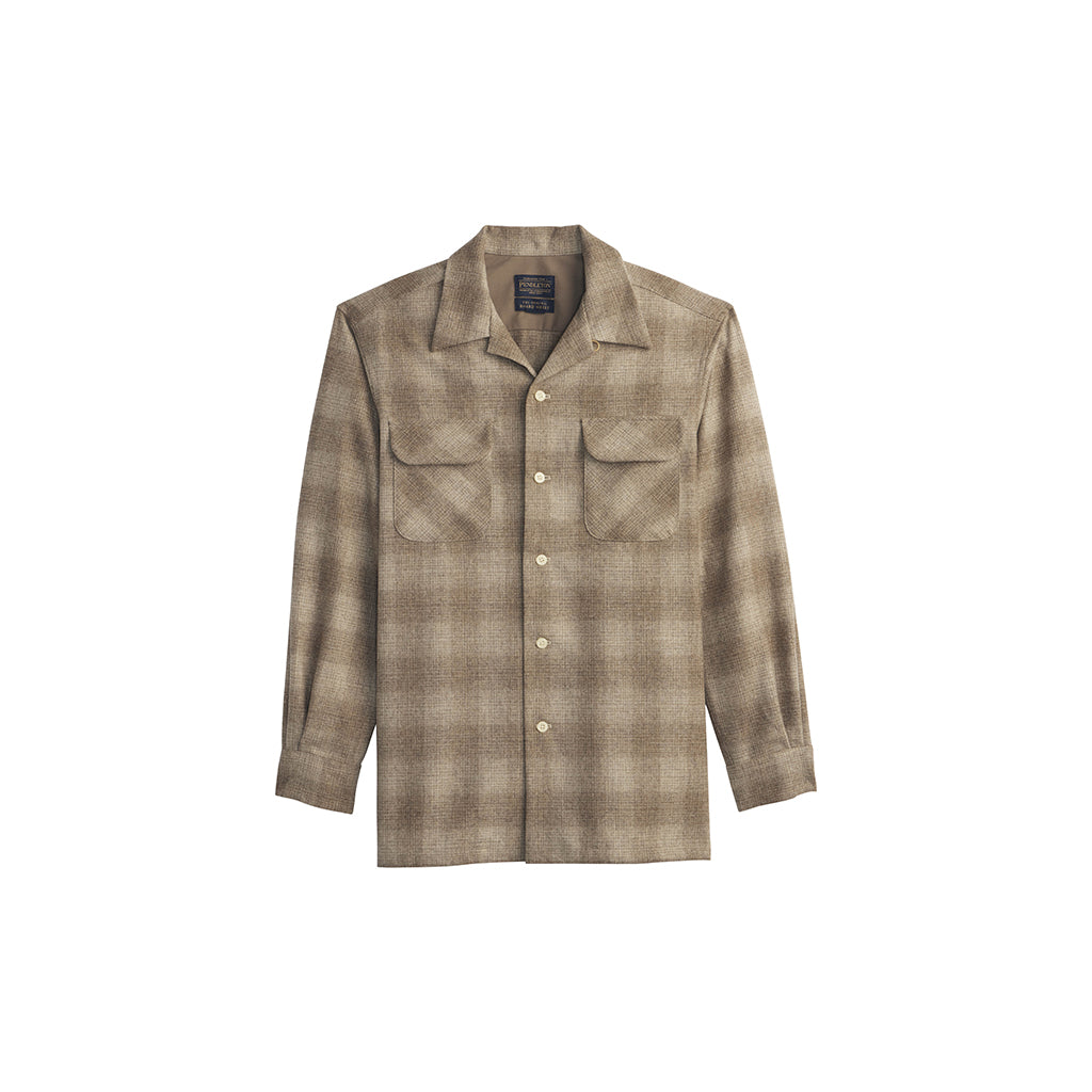 Brown plaid shirt on a white background
