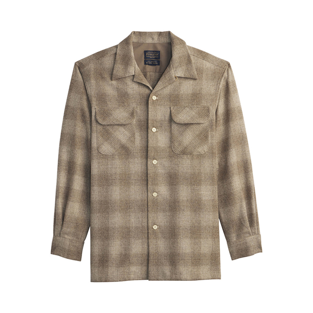 Brown plaid shirt on a white background