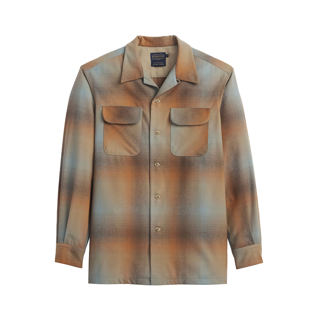 Plaid shirt with two front pockets on a white background