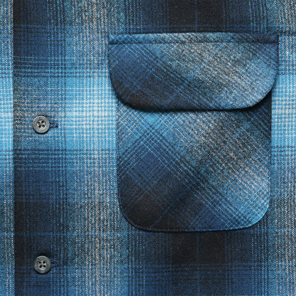 Close up of a Pendleton Board Shirt in Turquoise