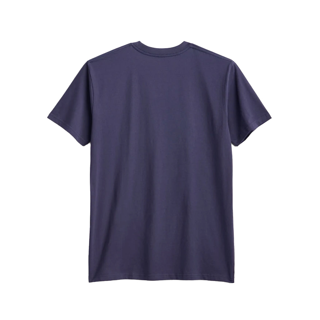 Navy blue t-shirt on a white background