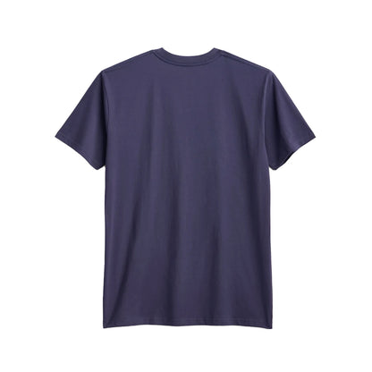 Navy blue t-shirt on a white background