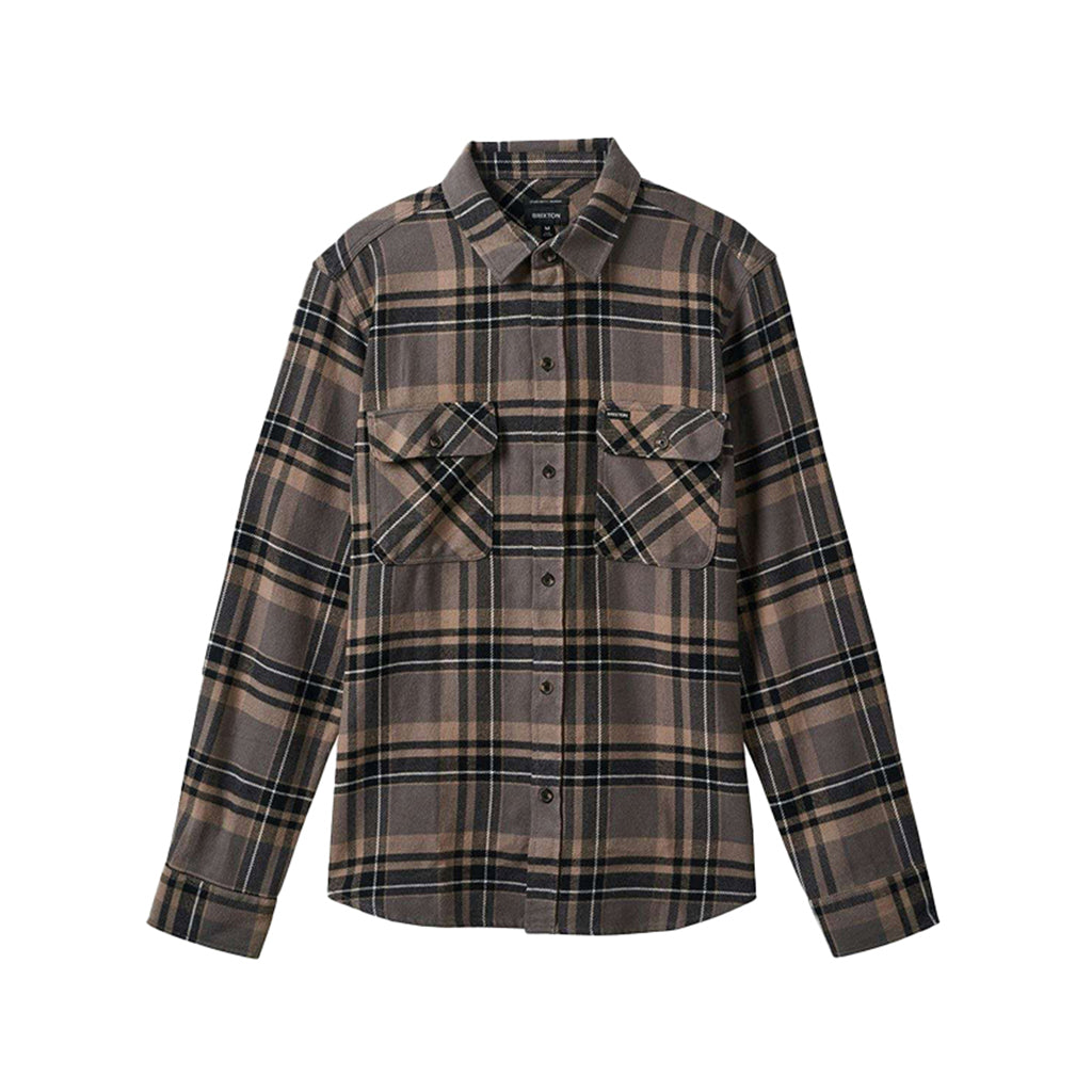 Plaid shirt with two front pockets on a white background