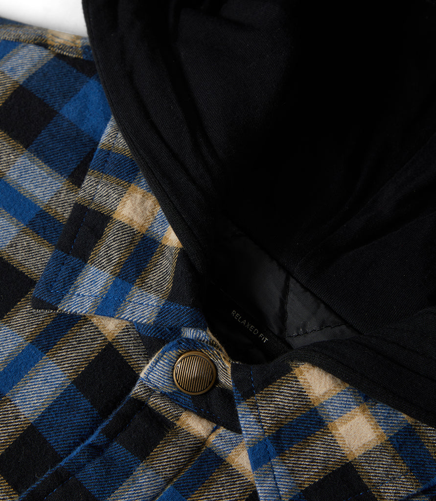 Bowery Quilted Hooded Jacket Navy/Cream