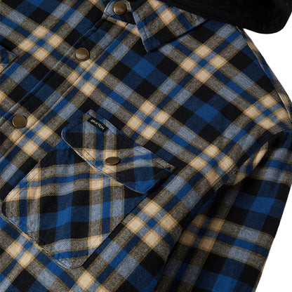 Bowery Quilted Hooded Jacket Navy/Cream