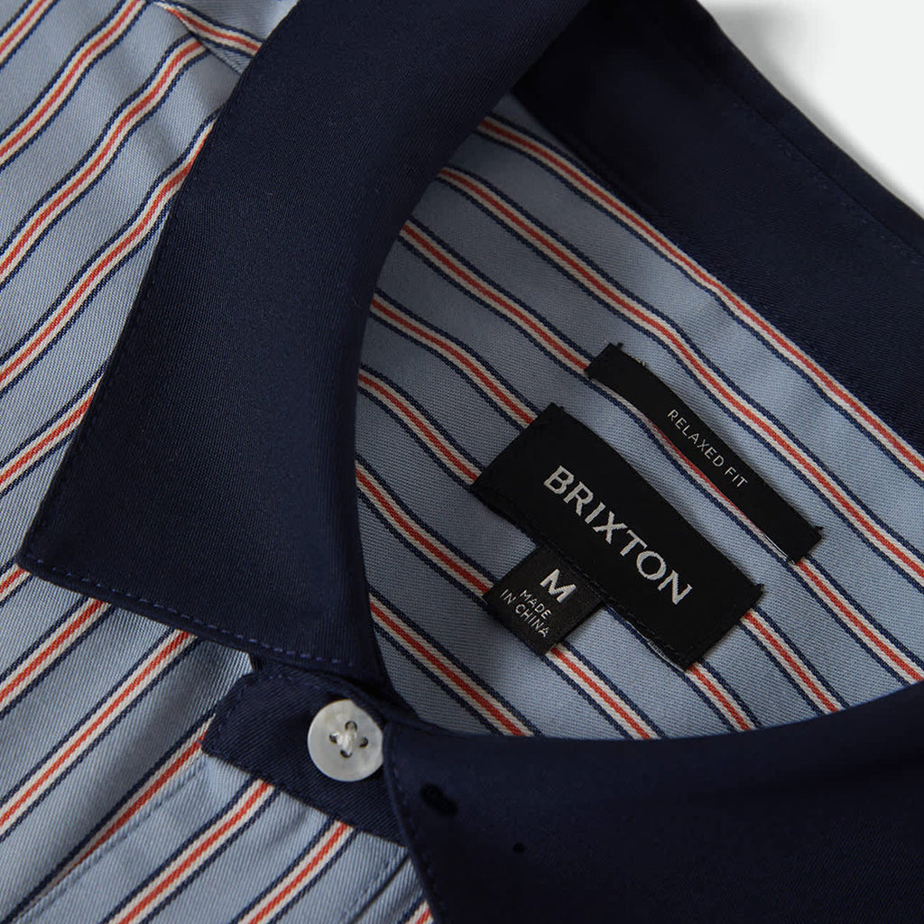 Brixton | Builder Olson S/S Woven Blue Aura Stripe | Shirt