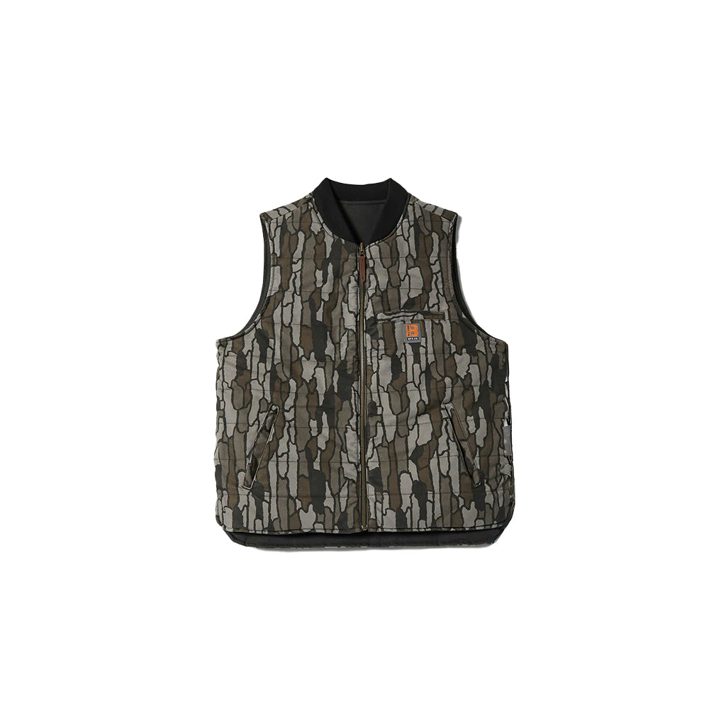 Camouflage-patterned vest on a white background