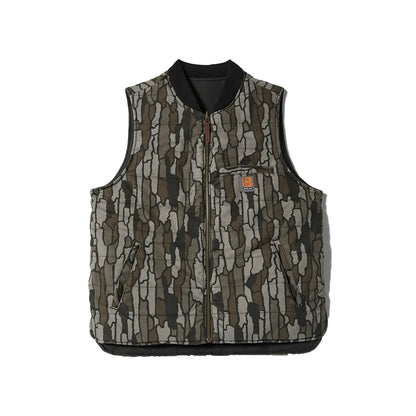 Camouflage-patterned vest on a white background