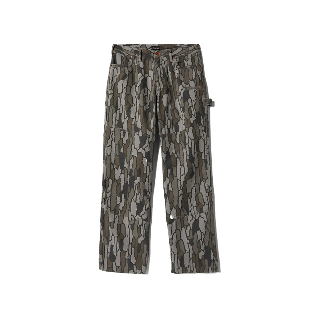 Camouflage-patterned pants on a white background