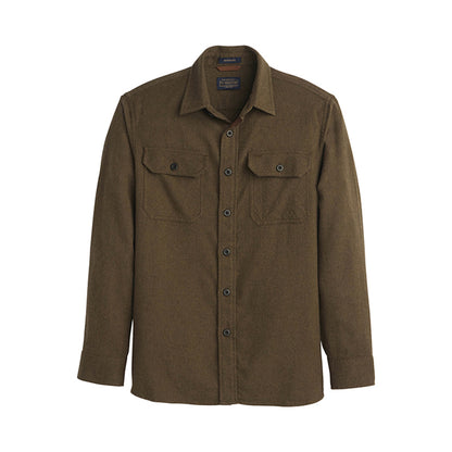 Brown shirt with two front pockets on a white background