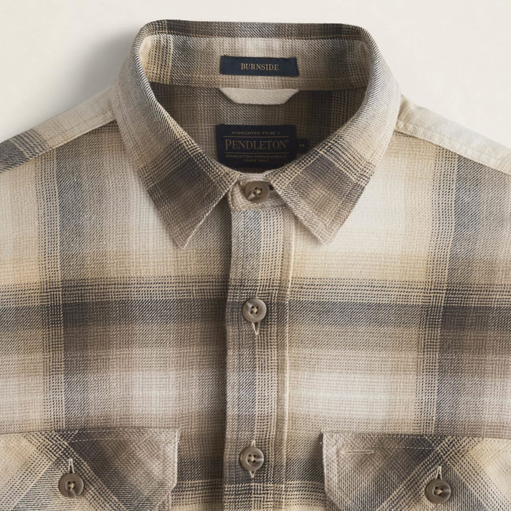 Plaid shirt with Pendleton label on a light background
