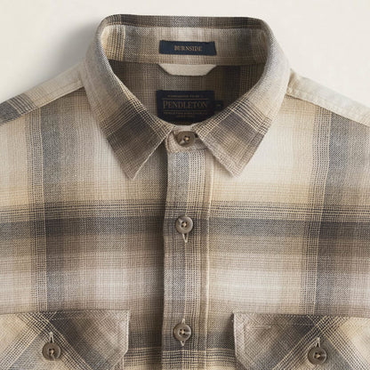 Plaid shirt with Pendleton label on a light background