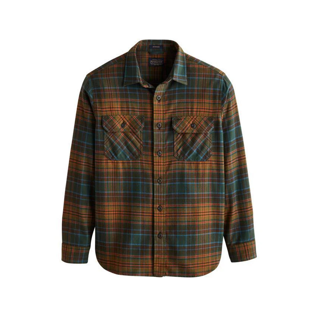 Burnside Shirt Olive/Blue/Rust Plaid 24'