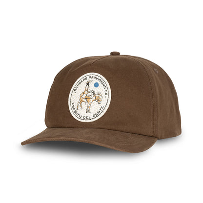 Brown cap with a logo on a white background