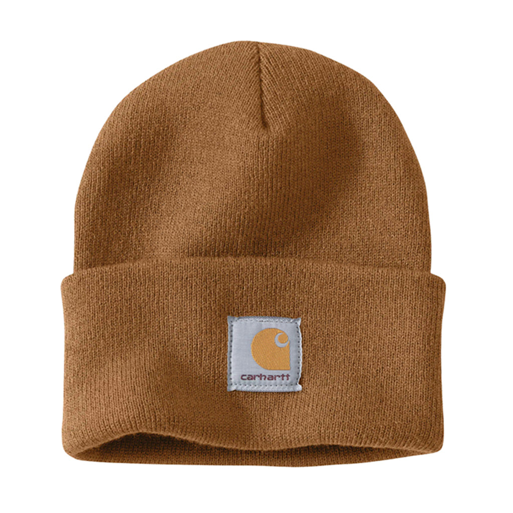 Carhartt Knit Cuffed Beanie Brown on a white background