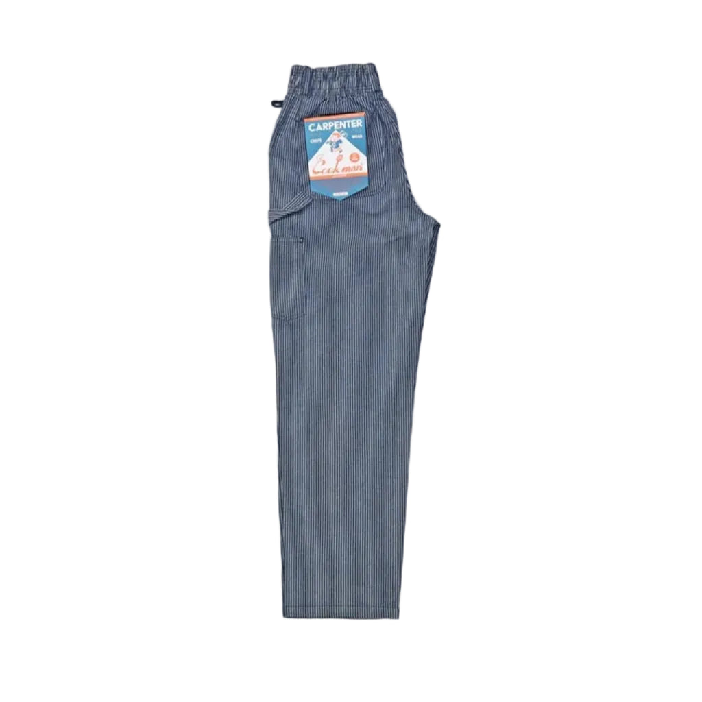 A pair of Carpenter's pants in hickory navy blue, shown flat against a white background.