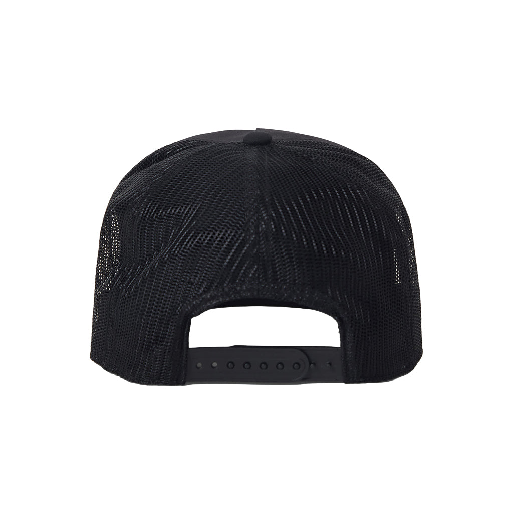 Black mesh cap on a white background