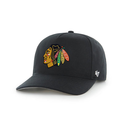Black snapback with Blackhawks Logo on a white background
