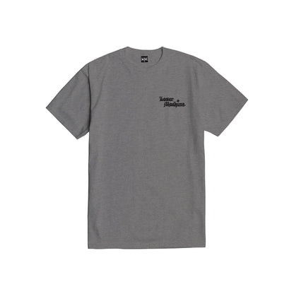 Gray t-shirt with 'Lower Machine' logo on a white background
