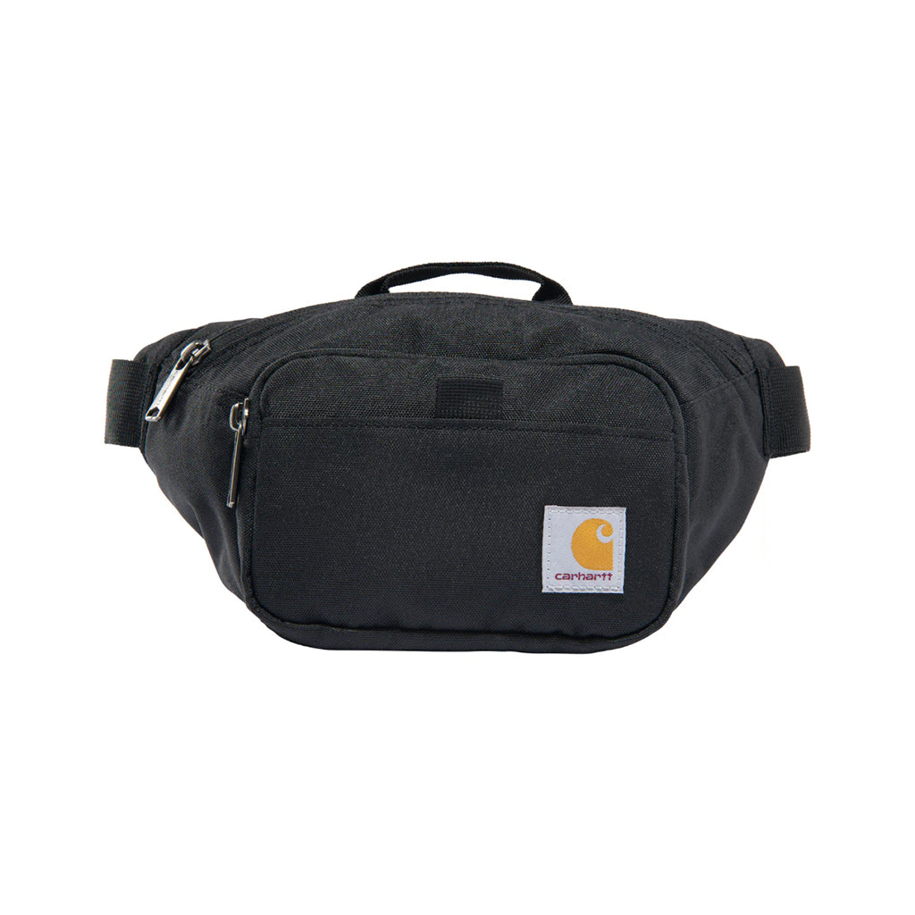 Black waist bag with Carhartt logo on a white background