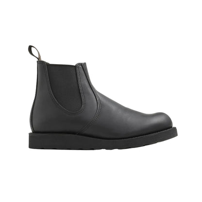 Black Chelsea boot on a white background