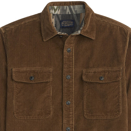 Brown corduroy shirt with Pendleton label on a white background
