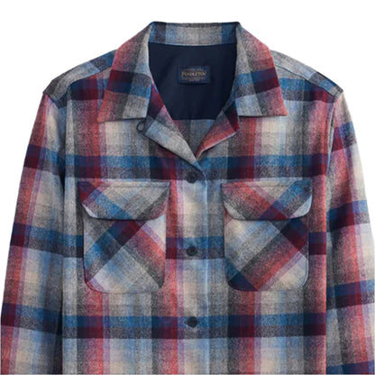 Plaid shirt with two front pockets on a white background