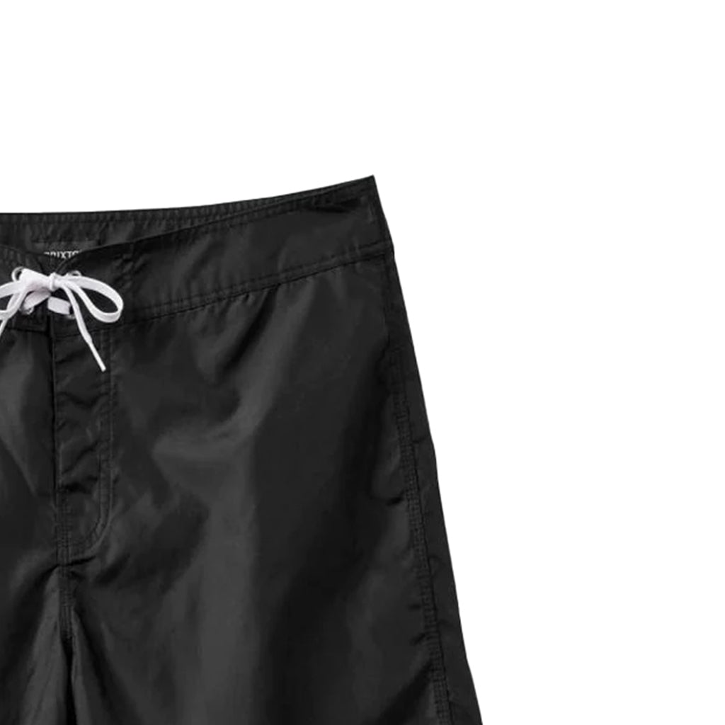 Close up of Vintage Nylon Trunk Washed Black Short showing the waistband 