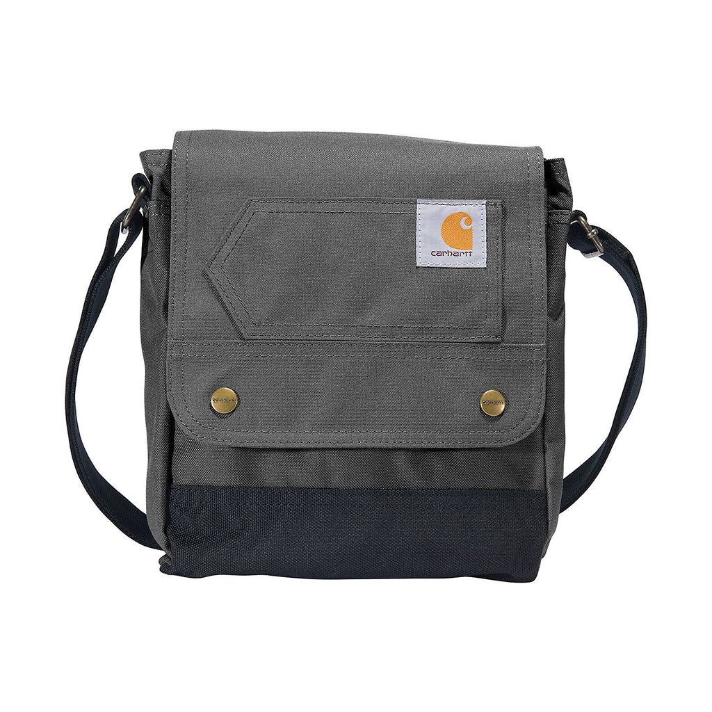 Gray shoulder bag with Carhartt logo on a white background