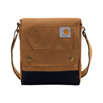 Brown shoulder bag with Carhartt logo on a white background
