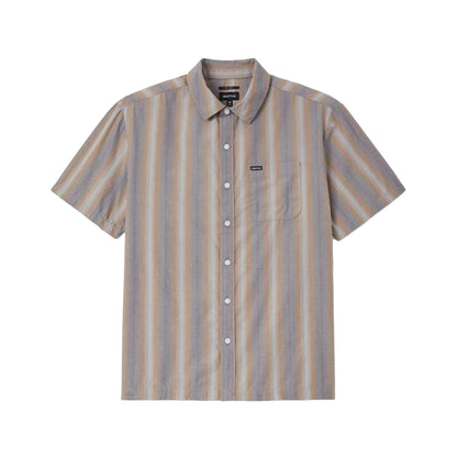 Striped short-sleeve shirt on a white background