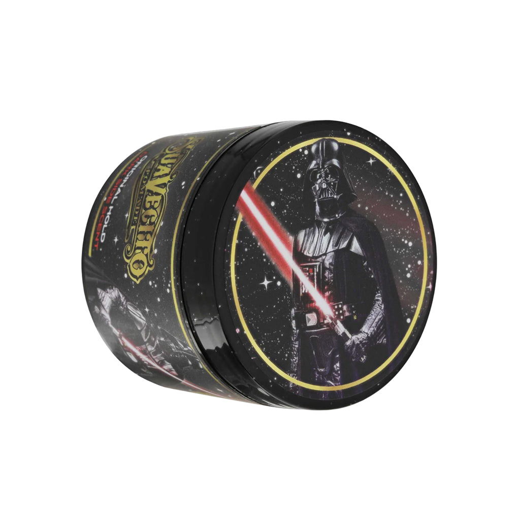 Darth Vader image on the lid of a suavectio can on a white background